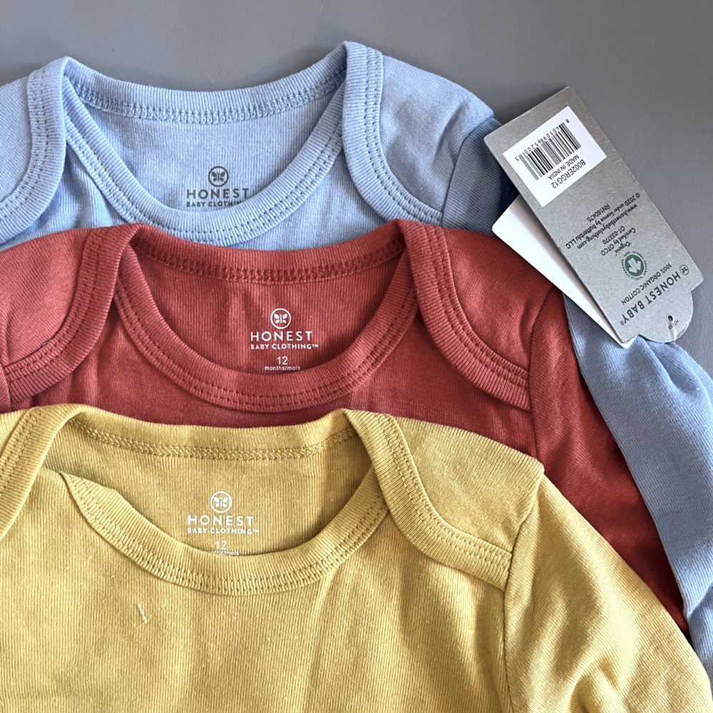 New Organic cotton long sleeve baby clothes 💙💛🧡